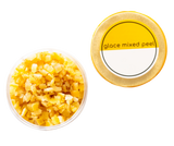 An open container of mixed peel glacé fruit.
