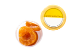 An open container of glacé peaches