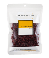 Dried Cranberries in 200g Nut Market bag.
