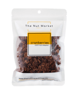 Organic Cranberries in 200g Nut Market bag.