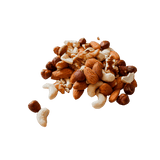 Pile of Mixed Raw Nuts.