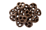 Cluster of Dark Chocolate Pretzels.