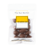 Milk Chocolate Strawberries in 200g Nut Market packet.
