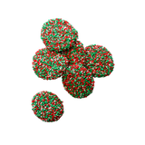 Scattered pile of Giant Chocolate Freckles Christmas.