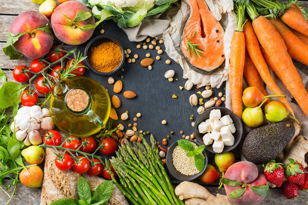 Mediterranean Diet foods including fruit and veg
