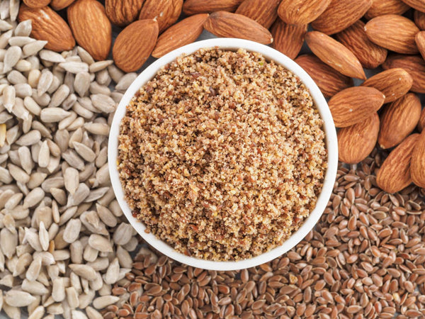 A bowl of LSA, made of Almonds, Linseeds and Sunflower Seeds