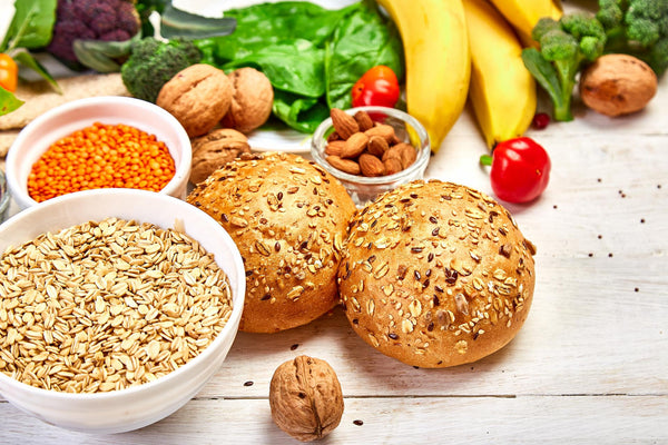 Food that are high in fibre including fruits and wholegrains