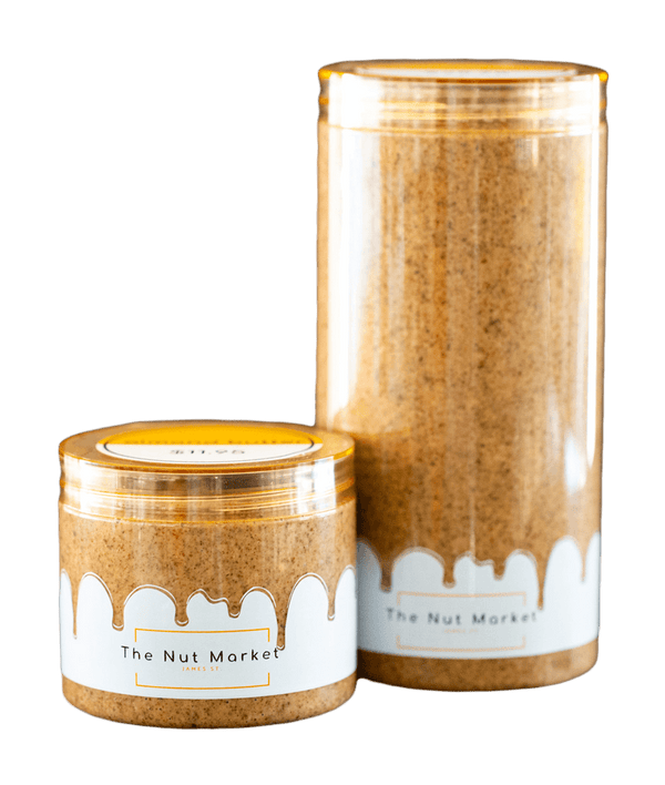 Almond Butter in 300g and 850g Nut Market jars.