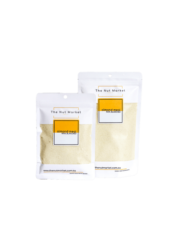 Almond Meal in 150g and 400g Nut Market bag.