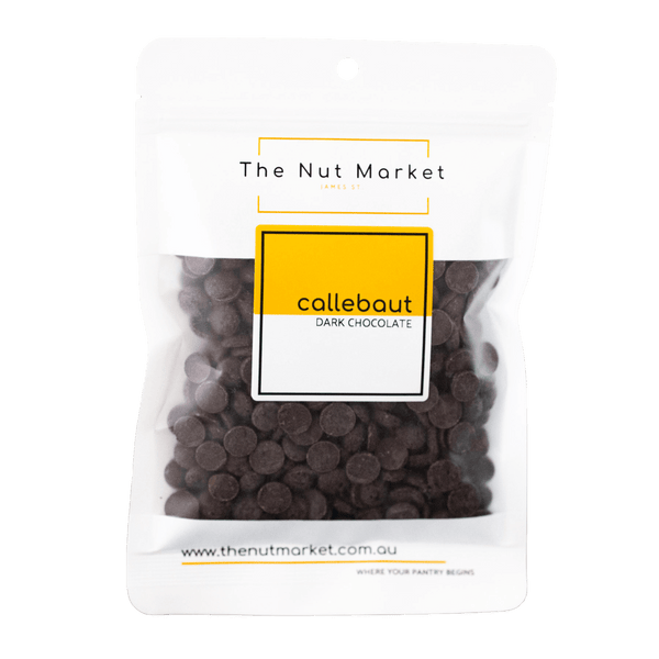 Callebaut Dark Chocolate Callets in 200g Nut Market packet.