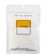 Coconut Flakes in 100g Nut Market Bag.