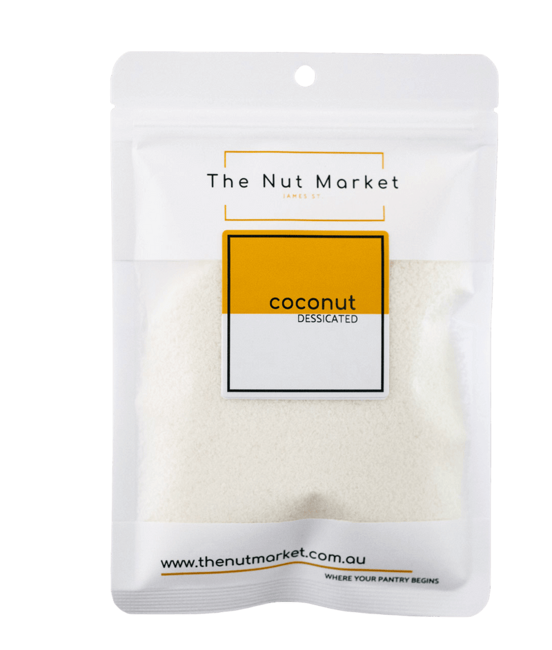 Desiccated Coconut in 100g Nut Market bag.