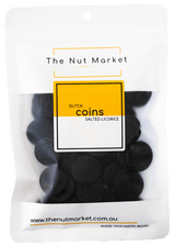 Dutch Licorice Coins in 200g Nut Market packet. 