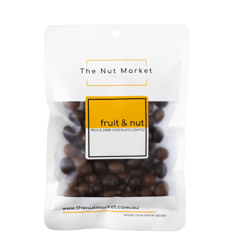 Chocolate Fruit and Nut Mix in 200g Nut Market packet.