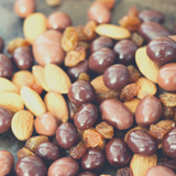 close up of Chocololate Fruit and Nut Mix.