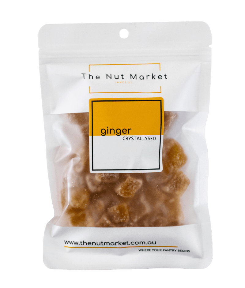 Crystallised Ginger in 200g Nut Market bag.