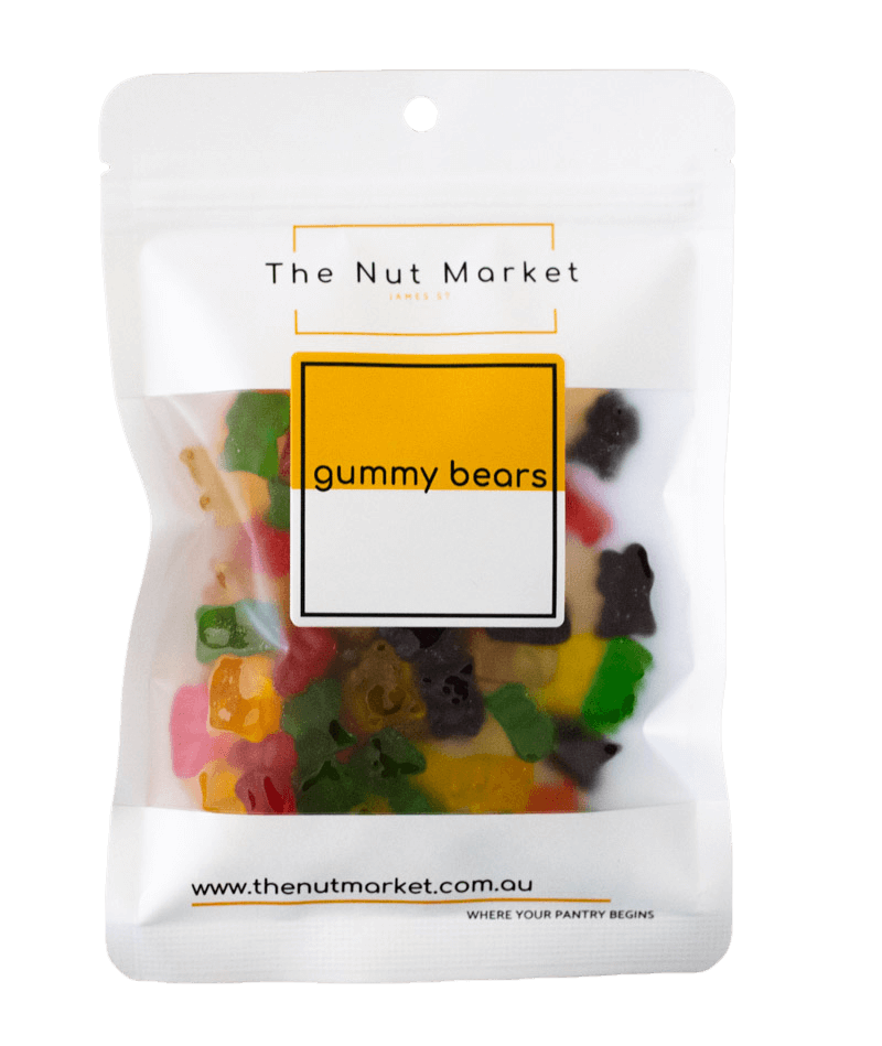 Gummi Bears in a 200g Nut Market packet.