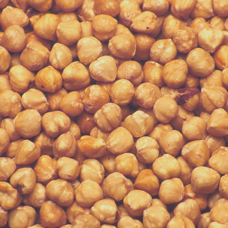 A close up of Roasted Hazelnuts