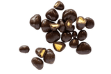 Scattered bites of Dark Chocolate Honeycomb.