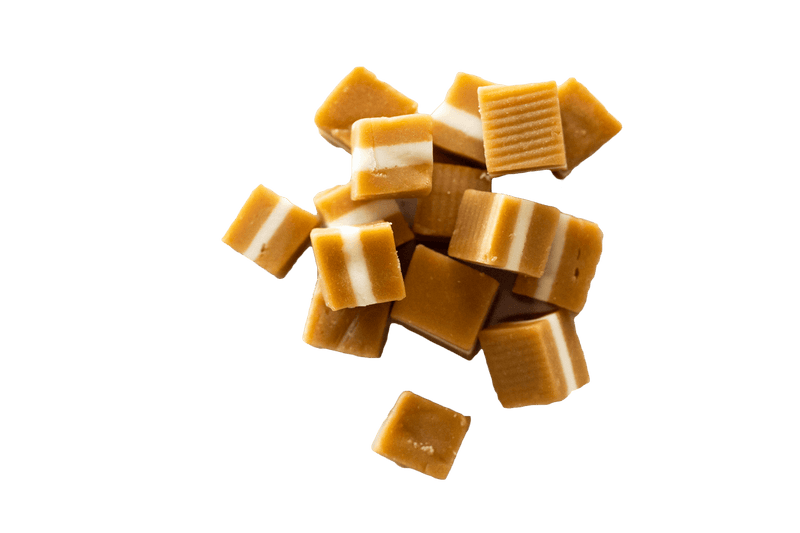 Scattered group of jersey Caramels.