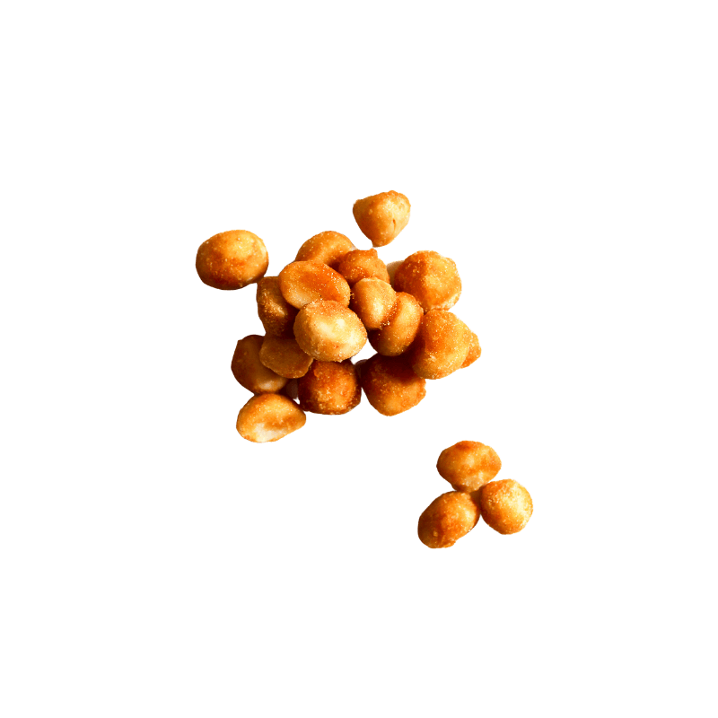 Small pile of Honey Roasted Macadamia nuts. 