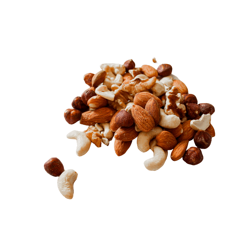 Pile of Mixed Raw Nuts. 