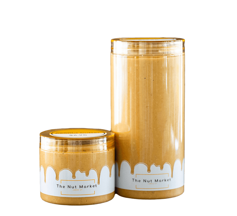 Smooth Peanut Butter in 300g and 850g Nut Market jars.