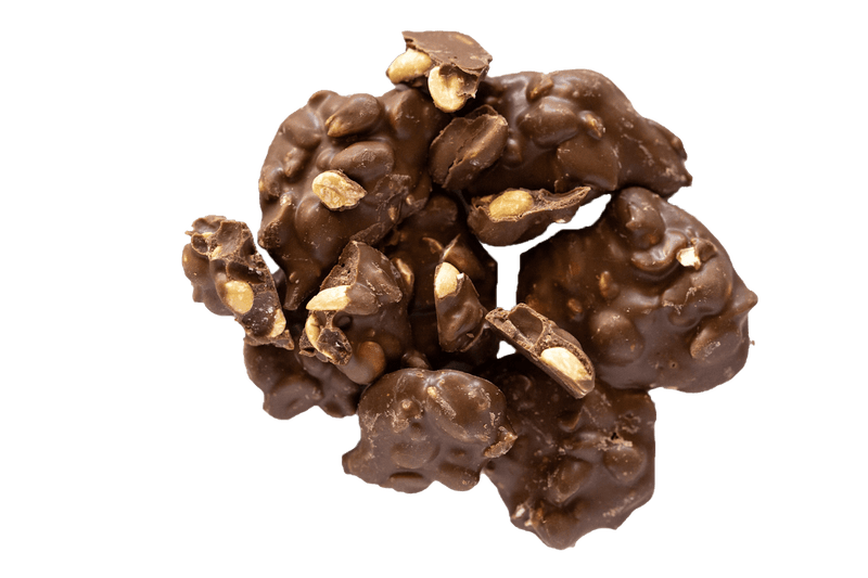 Cluster of Chocolate Peanut Clusters. 