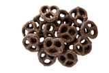Cluster of Dark Chocolate Pretzels. 