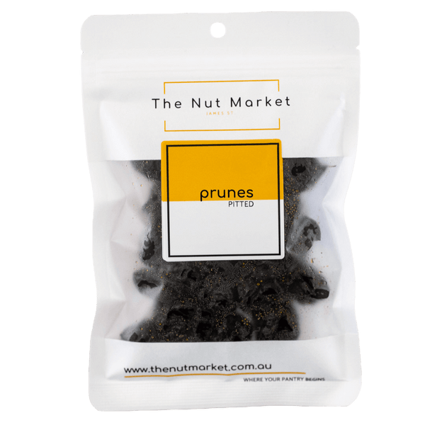 Pitted Prunes in 200g Nut Market bag.