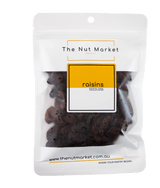 Raisins in 200g Nut Market bag.