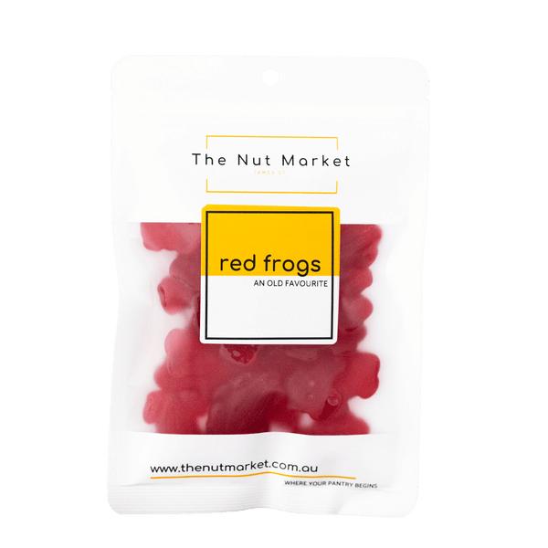 Red Frogs Lollies in 200g Nut Market packet.
